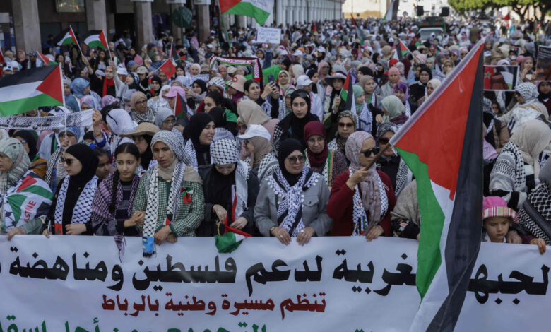 المغاربة يحتجون على الهجوم الإسرائيلي على غزة ويهاجمون ترامب