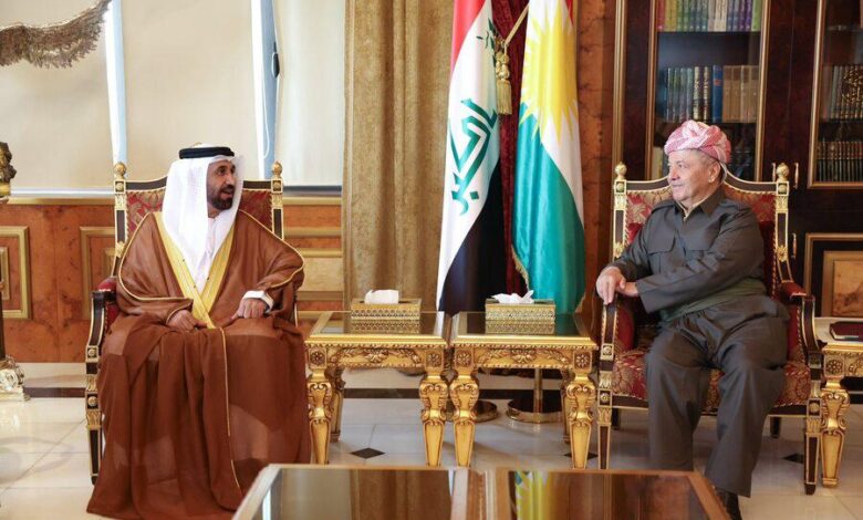 بارزاني يستقبل رئيس البرلمان العربي في أربيل
