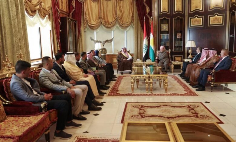 بارزاني يستقبل وفداً من عشيرة البغزات المنتمية لقبيلة الجبور