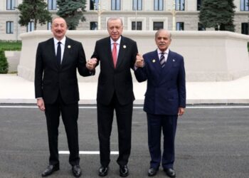 شهباز والرئيسان التركي والأذربيجاني يتبادلون حديثًا وديًا خلال جولة في خانكيندي