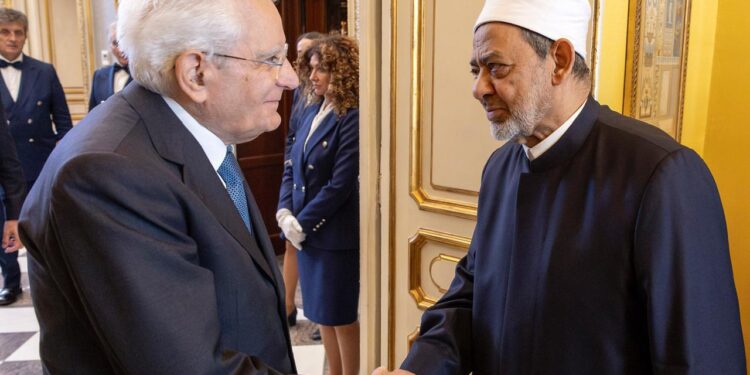 شيخ الازهر والرئيس الايطالي