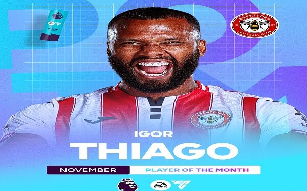 إيجور تياجو يحصد جائزة لاعب الشهر في الدوري الإنجليزي بعد تألق لافت مع برينتفورد