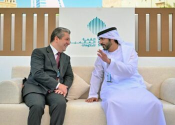 مسرور بارزاني يلتقي نائب رئيس وزراء الإمارات ورئيس قمة الحكومات في دبي