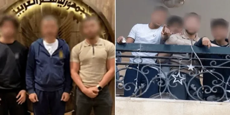 المعتدون على المصلين صلاة العيد بعد القاء القبض عليهم