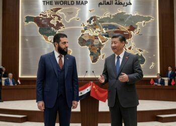 الرئيس الصينى تشيبينج والرئيس السورى احمد الشرع- صورة من الذكاء الاصطناعى