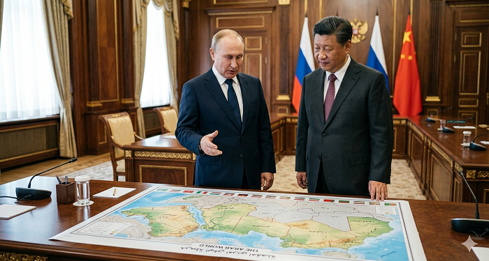 تشيبينج وبوتين يعيدان رسم الخريطة الجيوسياسية وفقا للمصالح المشتركة مع الشرق الأوسط