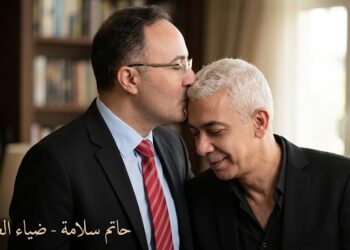 حاتم سلامة يقبل رأس ضياء العوضي.. صورة بالذكاء الاصطناعي