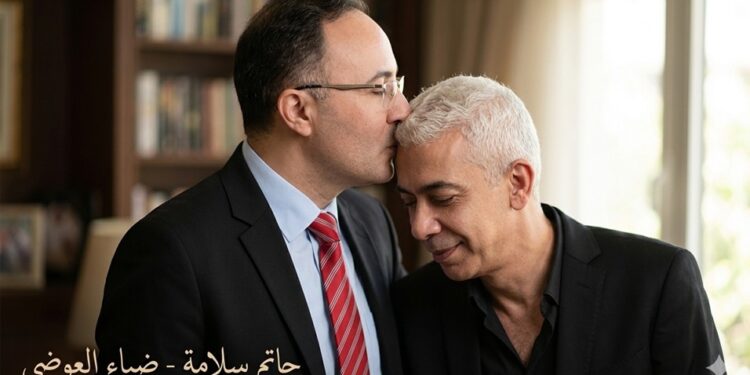 حاتم سلامة يقبل رأس ضياء العوضي.. صورة بالذكاء الاصطناعي