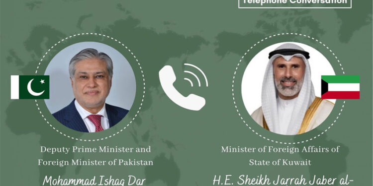 إسحاق دار ونظيره الكويتي يؤكدان أولوية التهدئة وتنفيذ تفاهمات إسلام آباد