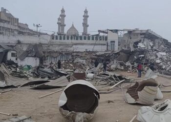 أنقاض المركز الصحي ودار الضيافة وحديقة التبعة لمسجد «فيض إلهي»